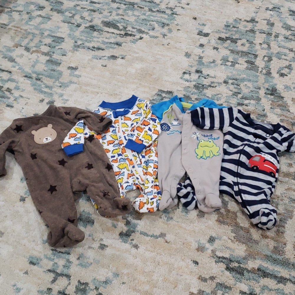 Set of 4 Preemie pajama sleepers